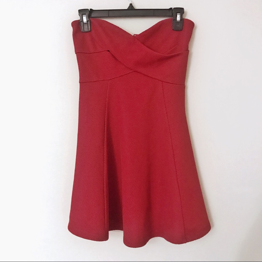 Red Strapless Dress